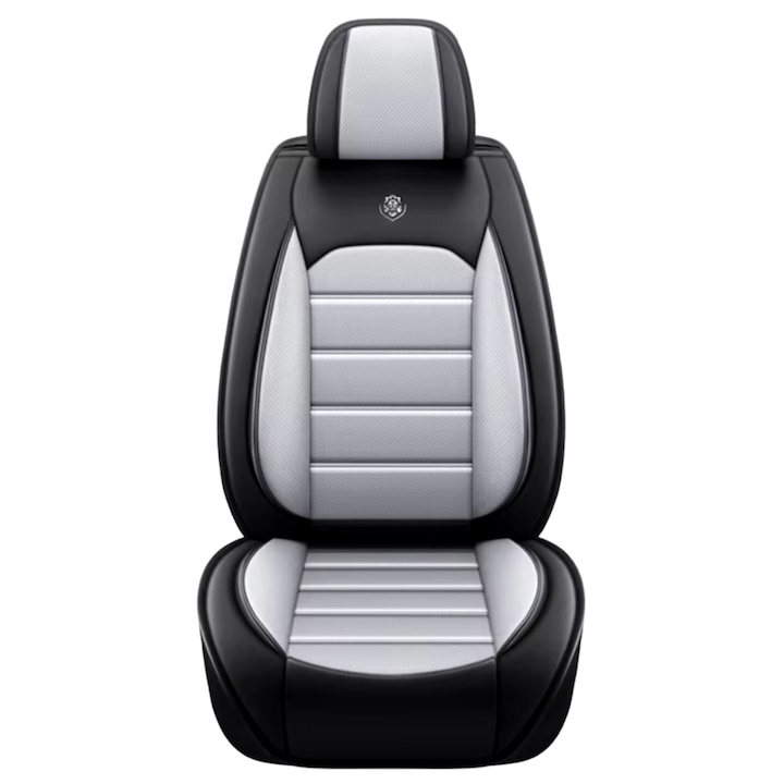Set Huse Scaune Auto KIA CEED, Piele Eco Nappa, Gri/Negru, Set Fata-Spate