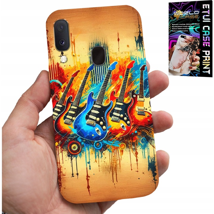 Husă pentru Samsung Galaxy A20E, World Case, chitară electrică, multicolor, silicon