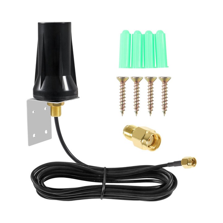 Rqiurpn 4G LTE kültéri antenna, körsugárzó, vízálló, 3m kábel, SMA, 698-2700MHz