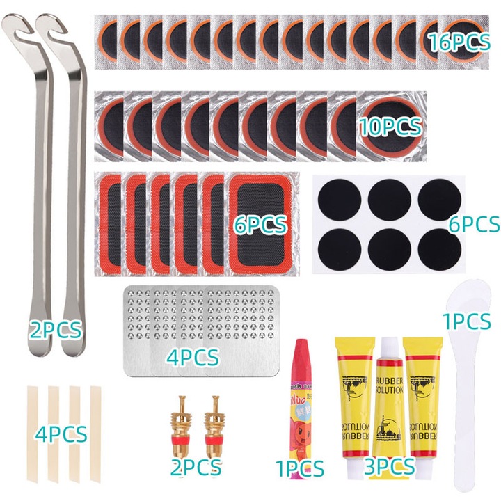 Kerékpár gumiabroncs javító készlet, Rqiurpn, gumi, hordozható
