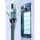 Cablu de Date Type C + USB, Flippy, Incarcare Super Rapida, 120 W, Afisaj Digital LED, 1 m, Negru