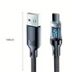 Cablu de Date Type C + USB, Flippy, Incarcare Super Rapida, 120 W, Afisaj Digital LED, 1 m, Negru