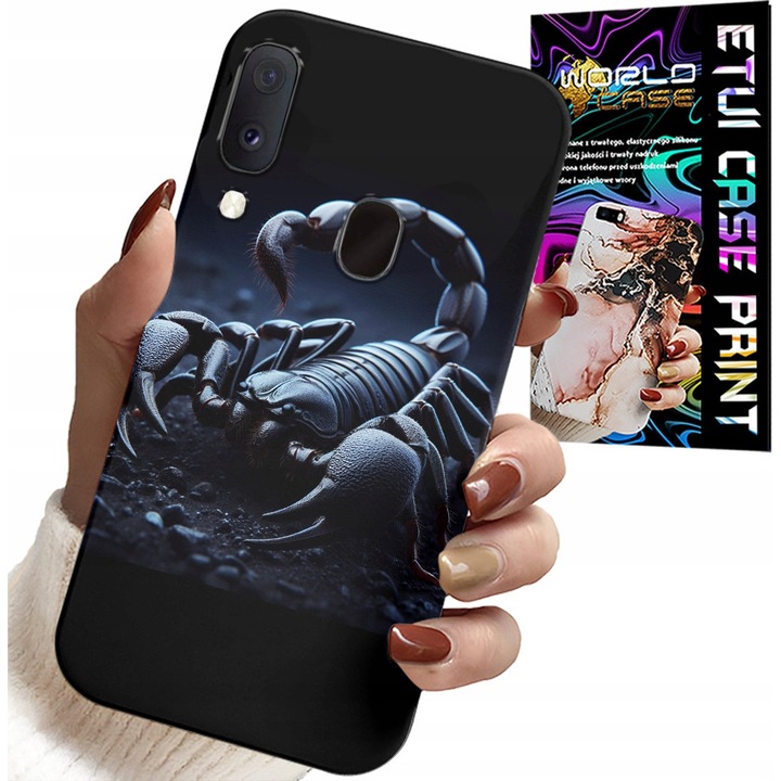 Carcasa pentru Samsung Galaxy A40, World Case, silicon, imprimeu scorpioni, folie hidrogel
