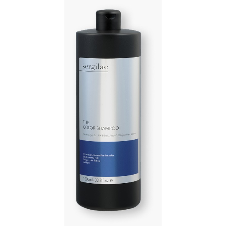 Sampon pentru protejarea culorii cu substante active, tanini, Jojoba, filtru UV, SERGILAC, 4*250 ml