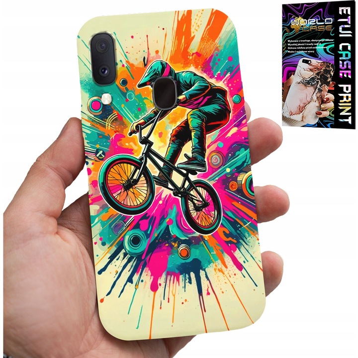 Caz pentru telefon, World Case, Samsung Galaxy A40, silicon, imprimare colorată, set cu sticlă