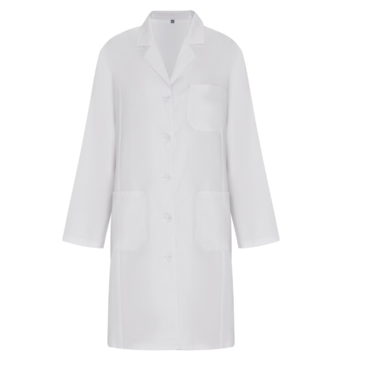 Halat medical, cambrat, cu maneca lunga, alb, 4XL