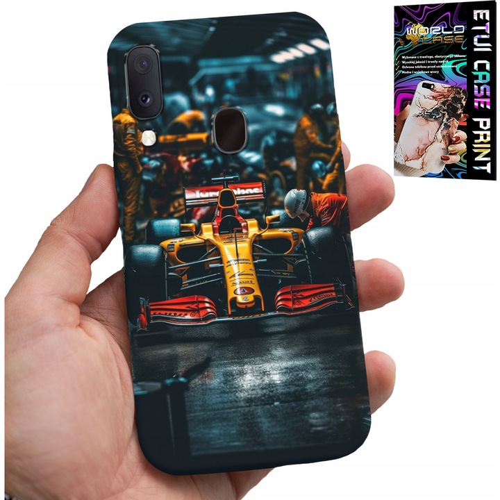 Carcasa pentru Samsung Galaxy A40, World Case, design F1, silicon, multicolor