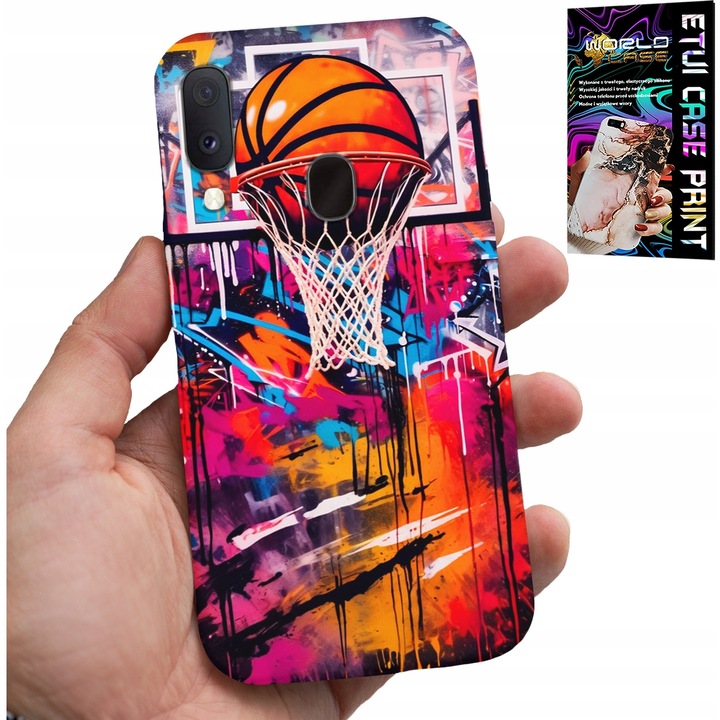 Telefontok, World Case, Samsung Galaxy A20E, gumi, többszínű graffiti design