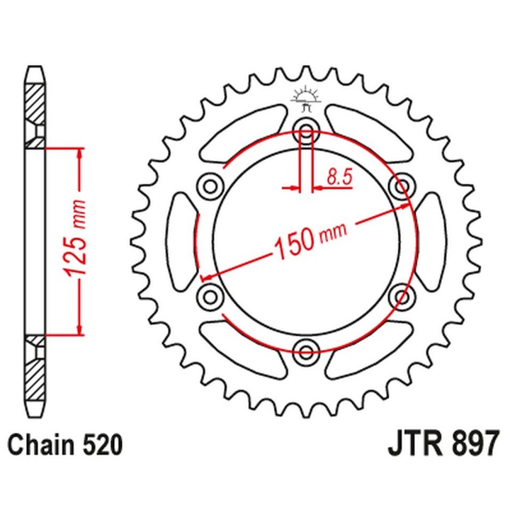 JT ZABATA TYLNA 899 48 ALUMINIOASA RACELITE, albastra, 89948JTA