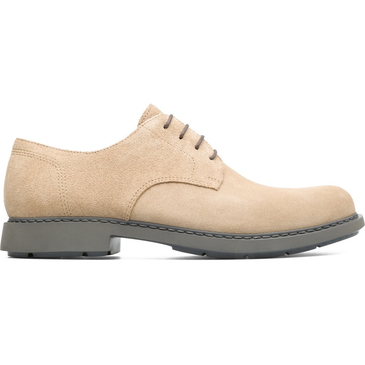 Camper, Pantofi derby din piele intoarsa Mil, Bej, 45