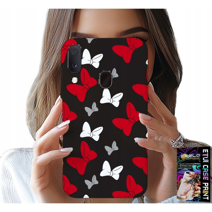 Carcasa pentru Samsung Galaxy A40, World Case, roșu și alb, silicon, etui