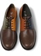Camper, Pantofi derby din piele Neuman Twins, Verde, Visiniu, 46
