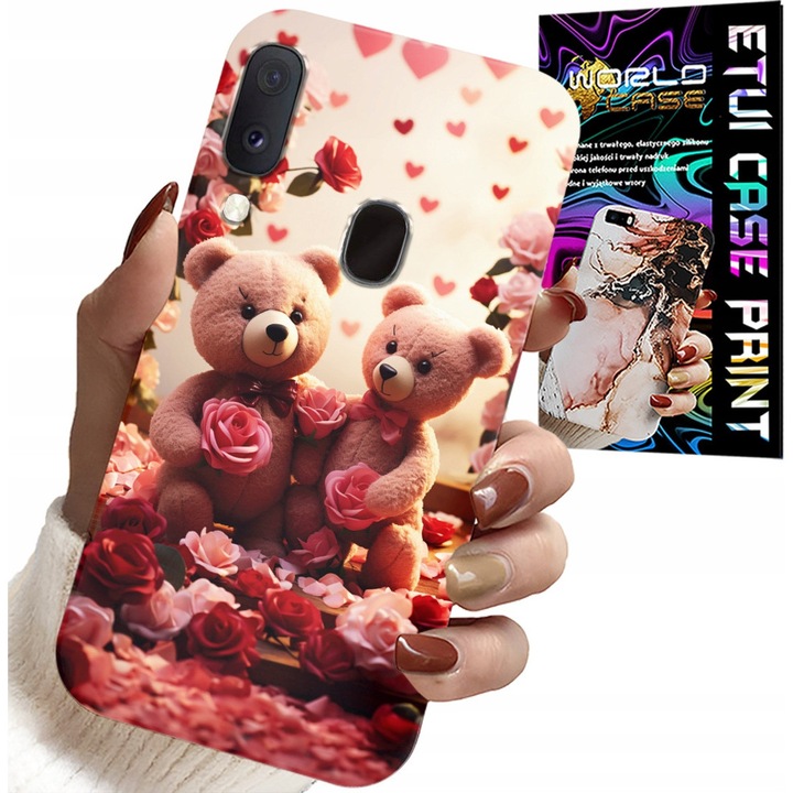 Carcasa pentru telefon, World Case, Ursuleți de plus, multicolor, silicone, pentru Samsung Galaxy A20E