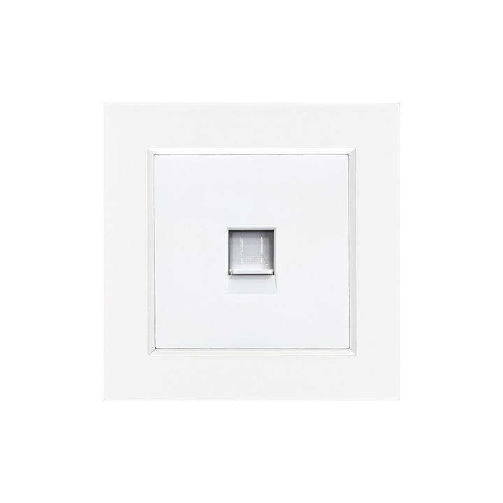 Priză UTP Leziter Nova RJ-45 cu ramă albă