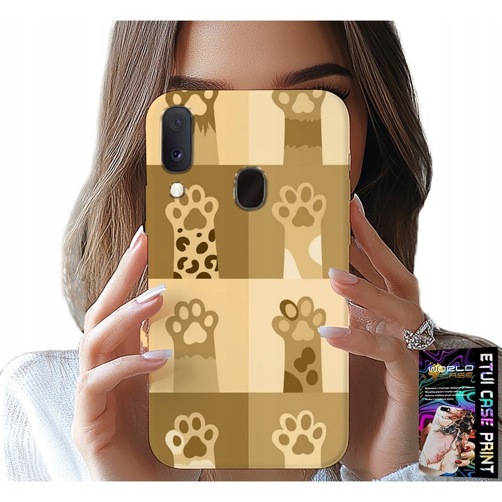 Carcasă pentru telefon, World Case, dragoste pisică, imprimeu colorat, silicon, Samsung Galaxy A40