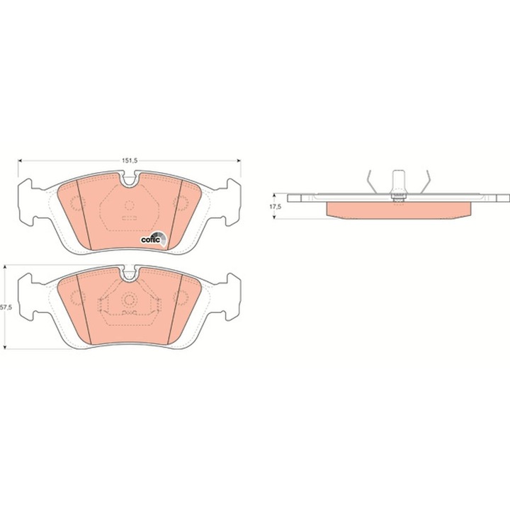 Накладки за спирачки TRW за BMW E36 316-325, 09/90-2000