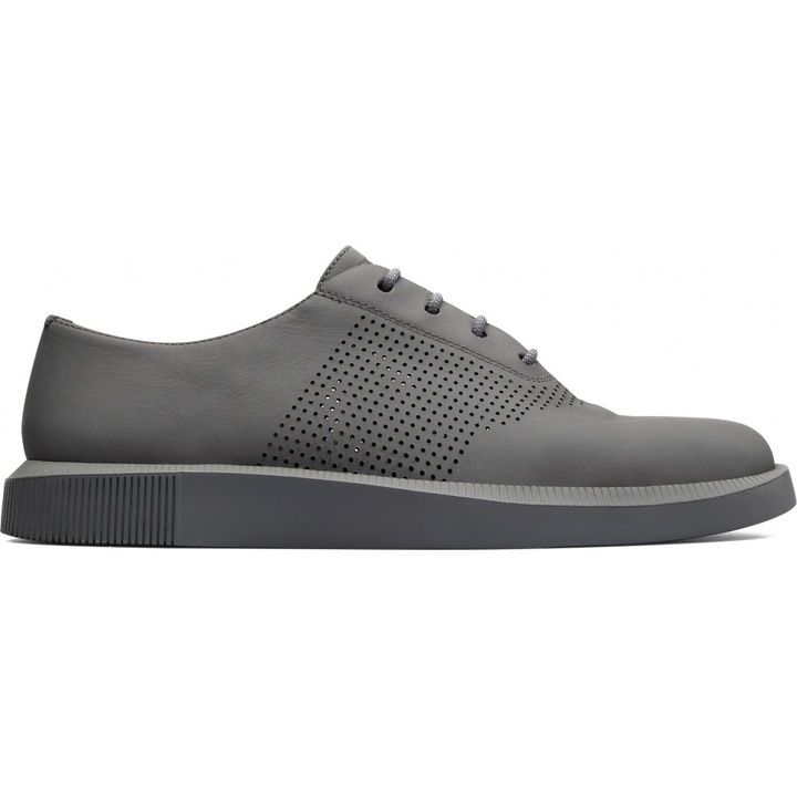 Camper, Pantofi din piele cu perforatii Twins, Gri