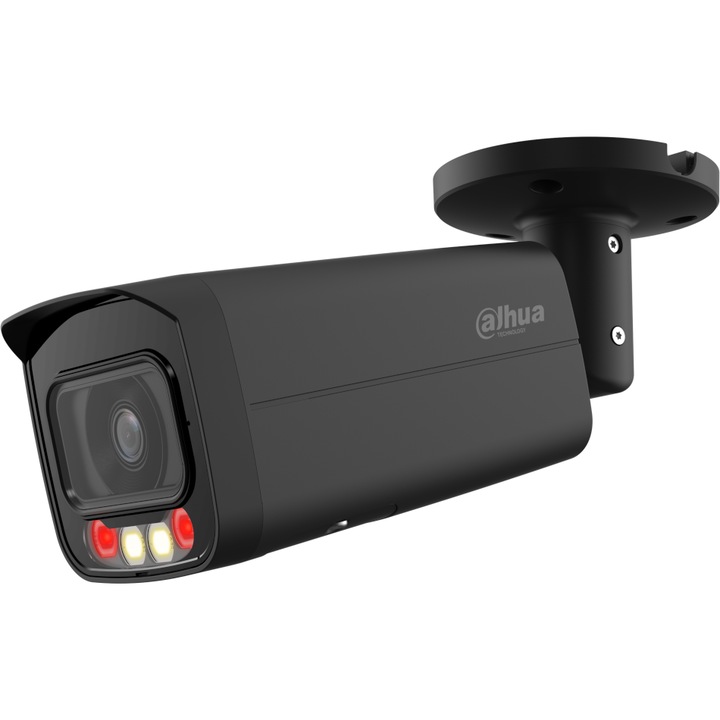 Camera de supraveghere Dahua IPC-HFW2449T-AS-IL-0360B, 4MP, 60m vizibilitate nocturna, IP67, fixa, neagra