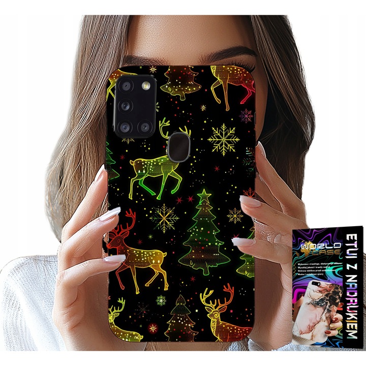 TOK SAMSUNG GALAXY A21s - rénszarvas, h&oacute;pehely, kar&aacute;csonyfa + &Uuml;VEG