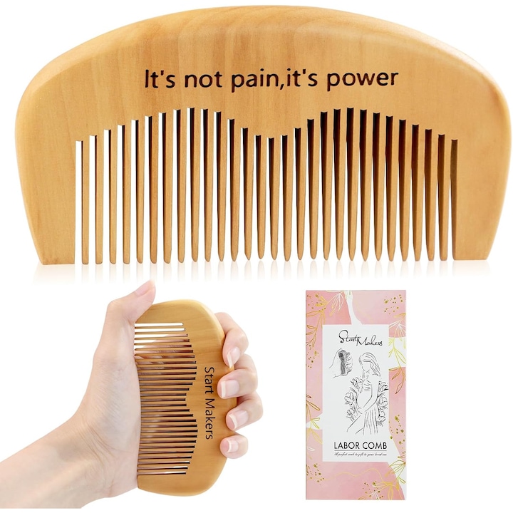 Pieptene de par ALLFYL, Pieptene de Nastere pentru Usurarea Durerilor la Nastere si Pieptene pentru Par
