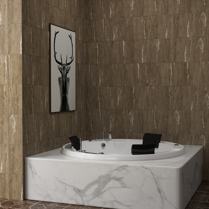 Panou SPC Premium StoneLine, Impermeabil si Ultra-Durabil, Finisaj mat, 900 x 450 x 4 mm (0.41 mp suprafata acoperita), culoare Bej Teracota, Velvet Design