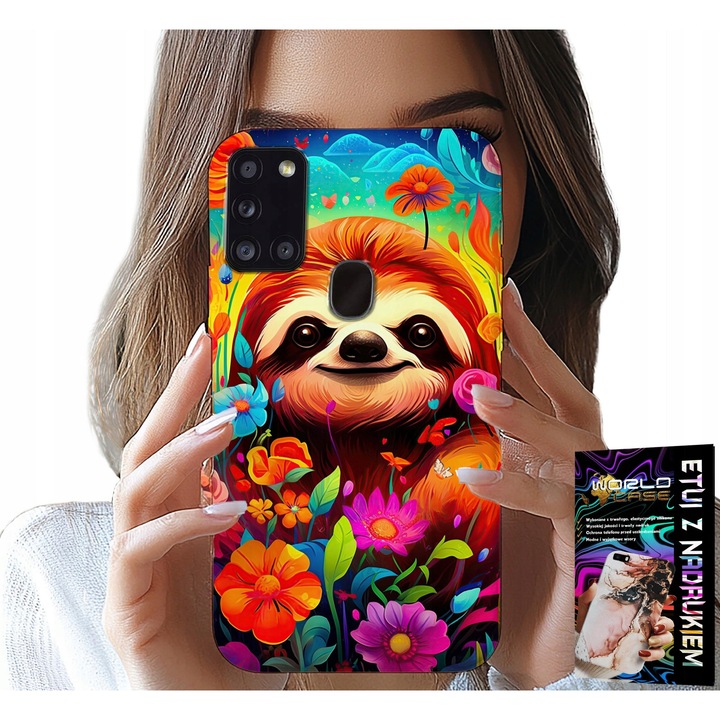 TOK SAMSUNG GALAXY A21s - SZÍNES KOALA ÁLLAT DESIGN + ÜVEG