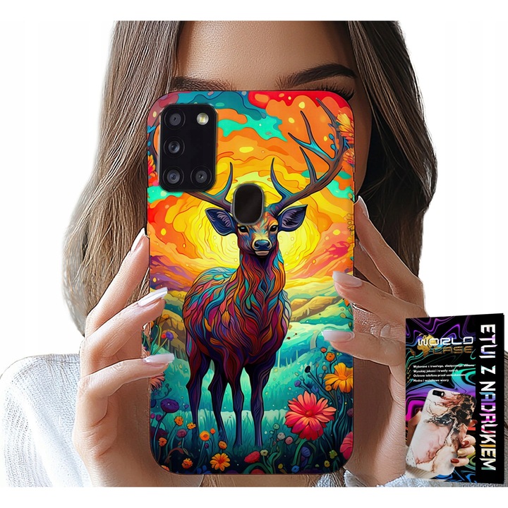 TOK SAMSUNG GALAXY A21s-hez - SZÍN-PROCOLORED DREAMS DEER Moose Woodland ANIMALS
