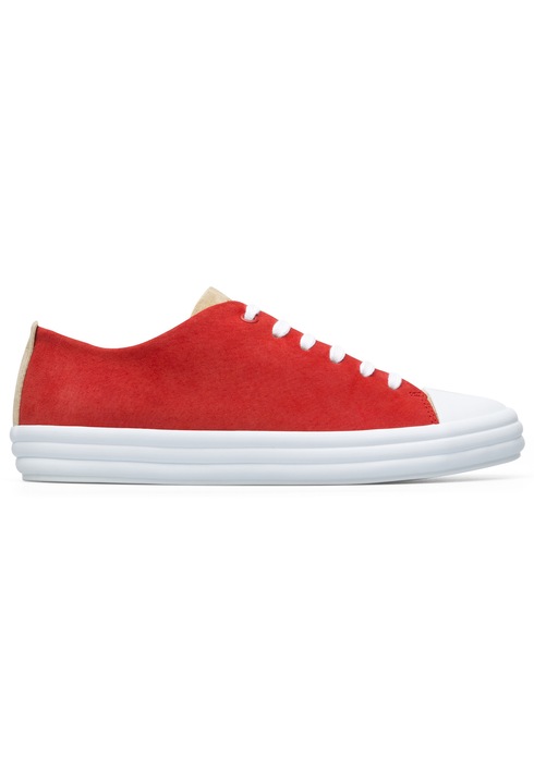 Camper, Pantofi sport din piele Twins, Rosu