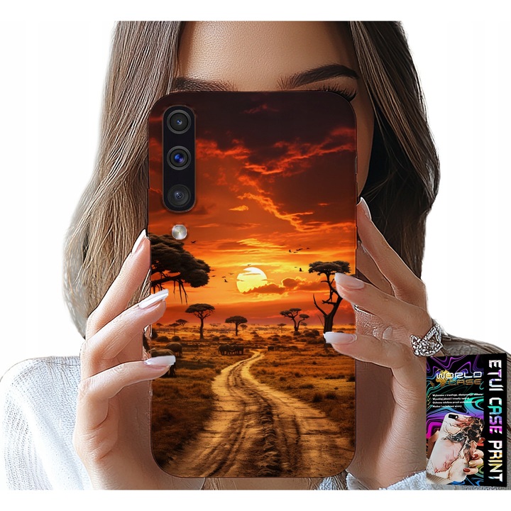 Telefontok, World Case, Samsung Galaxy A70, gumi, többszínű nyomtatás, 0,2 mm