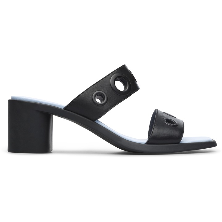 Camper, Pantofi de piele cu toc si anouri metalice Meda, Negru