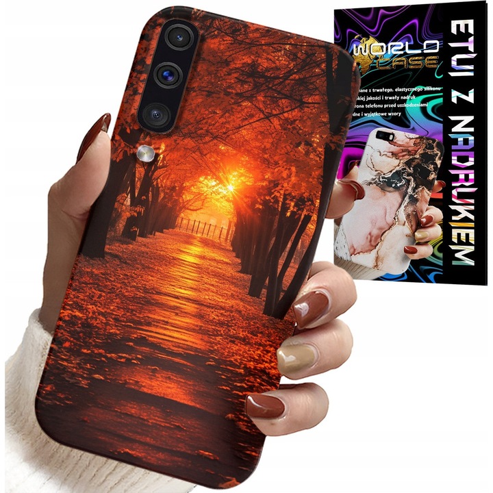 Tok Samsung Galaxy A70-hez, World Case, ősz, levelek, szilikon