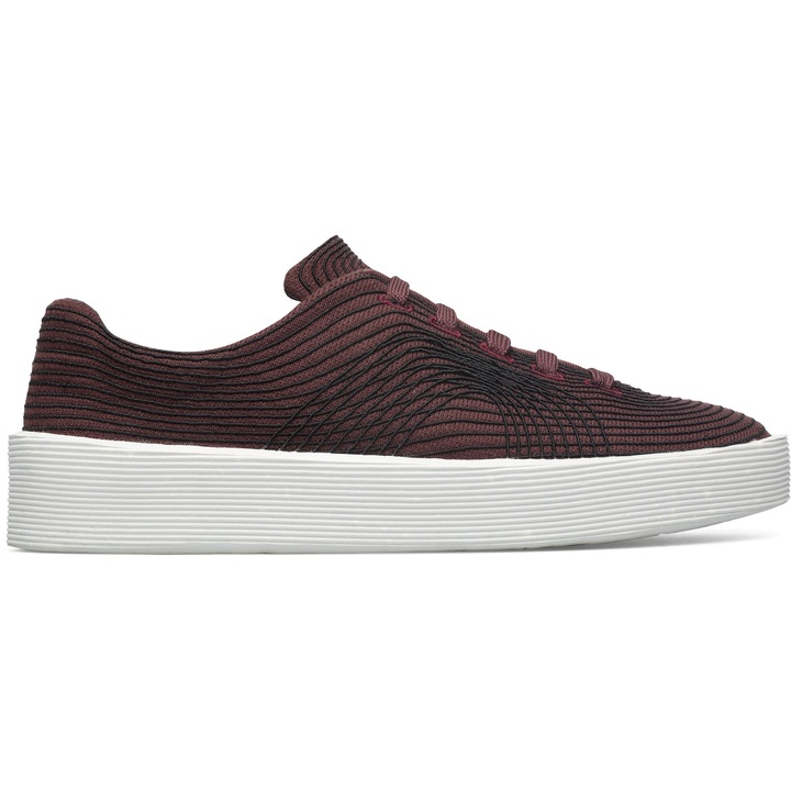 Camper, Pantofi sport slip-on unisex Courb, Alb/Rosu inchis