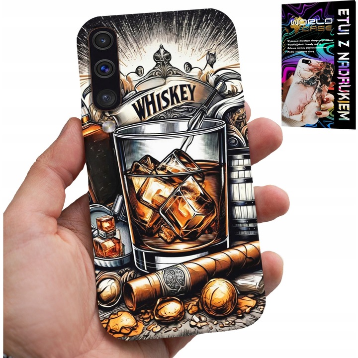 Telefontok, World Case, Whisky Cigar design, szilikon, Samsung Galaxy A70-hez