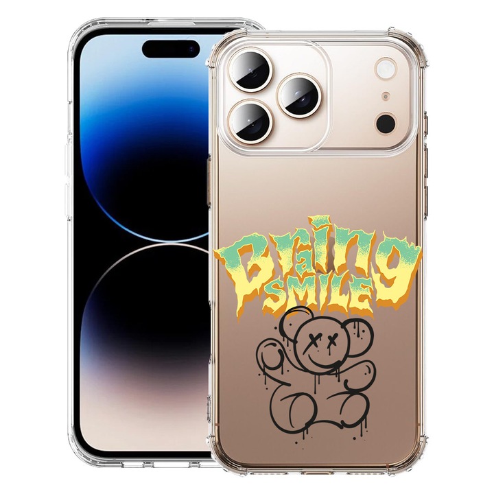 BestCase® Husa pentru Apple iPhone 17 Pro cu Design Teddy Bear Braing Smile, Anti Shock, Reinforced 4 Corners, 2052025 AS 1557