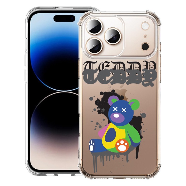 BestCase® Husa pentru Apple iPhone 17 Pro cu Design Teddy Bear Pastel Colors, Anti Shock, Reinforced 4 Corners, 2052025 AS 1567
