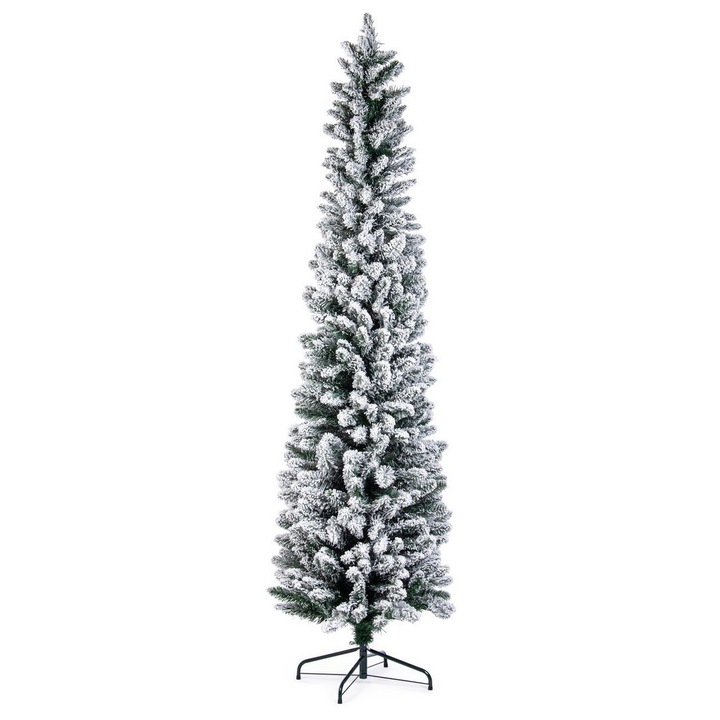 Елха със сняг Sillian, тънка, изкуствена, зелена, Ø56x180h
