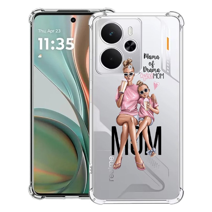 BestCase® Husa Anti Shock Compatibil cu Poco M7 Pro 5G, cu Design Girl Mom Mama of Drama, Reinforced 4 Corners, 2099994 AS 558
