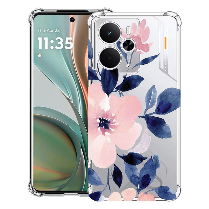 BestCase® Husa Anti Shock Compatibil cu Poco M7 Pro 5G, cu Design Pastel Colors Collection Flowers, Reinforced 4 Corners, 2099994 AS 506