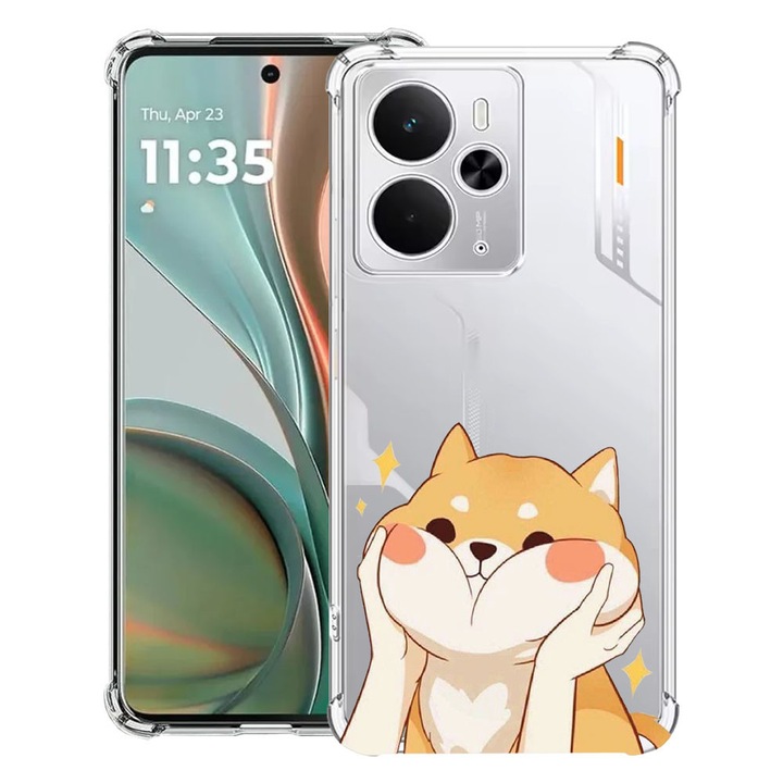 BestCase® Husa Anti Shock Compatibil cu Poco M7 Pro 5G, cu Design Emoji - Sweet Cat, Reinforced 4 Corners, 2099994 AS 596