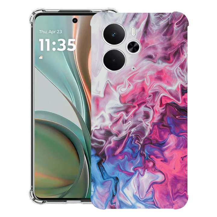 BestCase® Husa Anti Shock Compatibil cu Poco M7 Pro 5G, cu Design Marble Pink and Blue, Reinforced 4 Corners, 2099994 AS 891