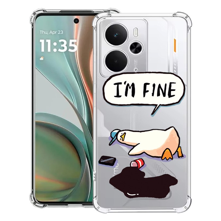 BestCase® Husa Anti Shock Compatibil cu Poco M7 Pro 5G, cu Design Duck Life - I'm Fine, Reinforced 4 Corners, 2099994 AS 963