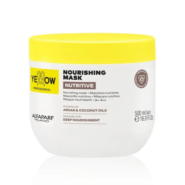 Professzionális Intenzív Hidratáló Maszk, Yellow, Száraz és Törékeny Hajra, 500ml