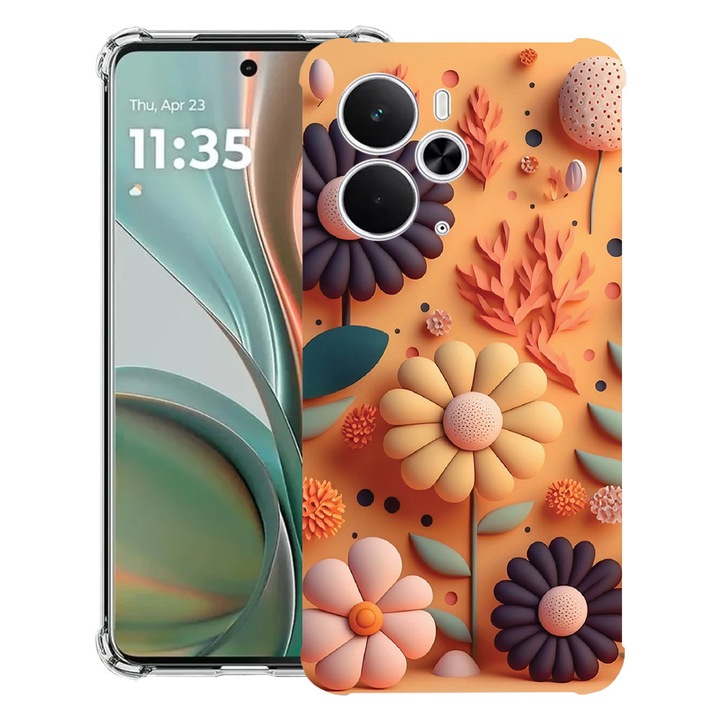 BestCase® Husa Anti Shock Compatibil cu Poco M7 Pro 5G, cu Design Happy Flowers, Reinforced 4 Corners, 2099994 AS 1149