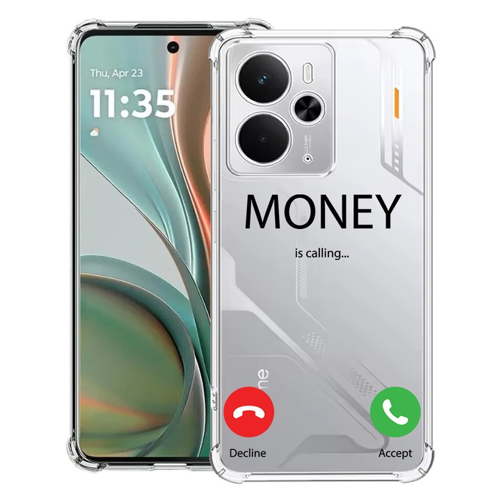 BestCase® Husa Anti Shock Compatibil cu Poco M7 Pro 5G, cu Design Money Is Calling, Reinforced 4 Corners, 2099994 AS 986