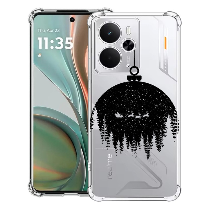 BestCase® Husa Anti Shock Compatibil cu Poco M7 Pro 5G, cu Design Xmas Globe, Reinforced 4 Corners, 2099994 AS 1605