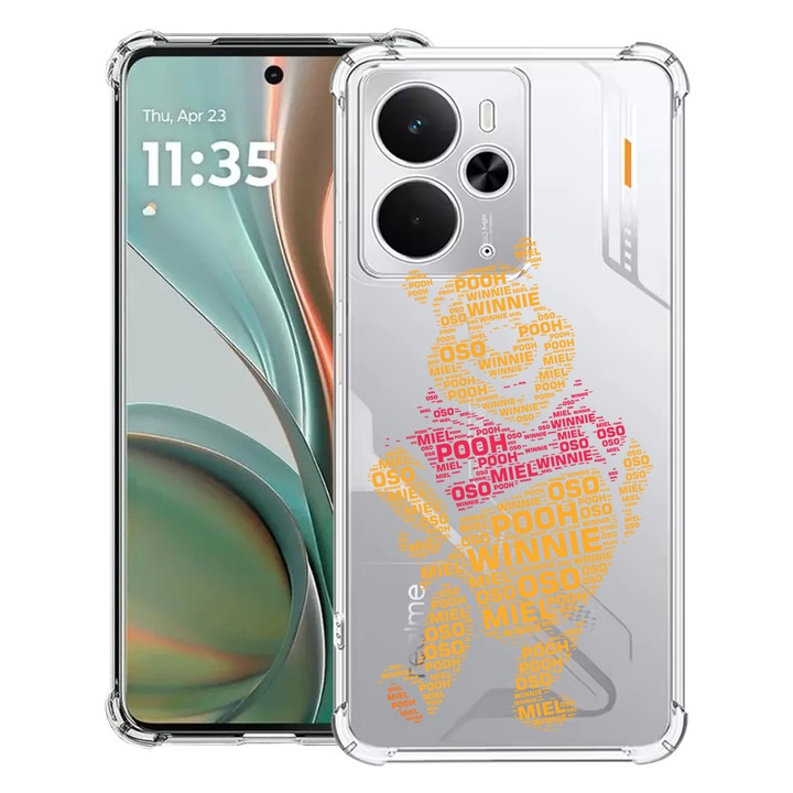 BestCase® Husa Anti Shock Compatibil cu Poco M7 Pro 5G, cu Design Calligraphy Pooh, Reinforced 4 Corners, 2099994 AS 1541