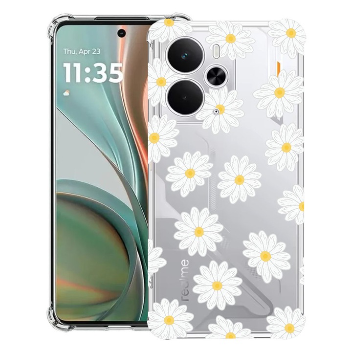 BestCase® Husa Anti Shock Compatibil cu Poco M7 Pro 5G, cu Design Happy Flowers Daisy, Reinforced 4 Corners, 2099994 AS 513