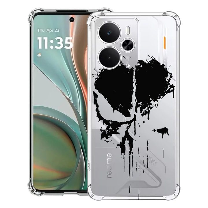 BestCase® Husa Anti Shock Compatibil cu Poco M7 Pro 5G, cu Design Punisher, Reinforced 4 Corners, 2099994 AS 1885