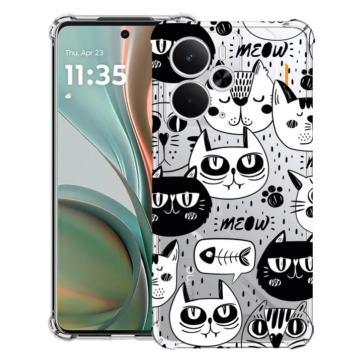 BestCase® Husa Anti Shock Compatibil cu Poco M7 Pro 5G, cu Design Cool Cats, Reinforced 4 Corners, 2099994 AS 1029