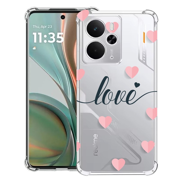 BestCase® Husa Anti Shock Compatibil cu Poco M7 Pro 5G, cu Design Love Flying Hearts, Reinforced 4 Corners, 2099994 AS 85